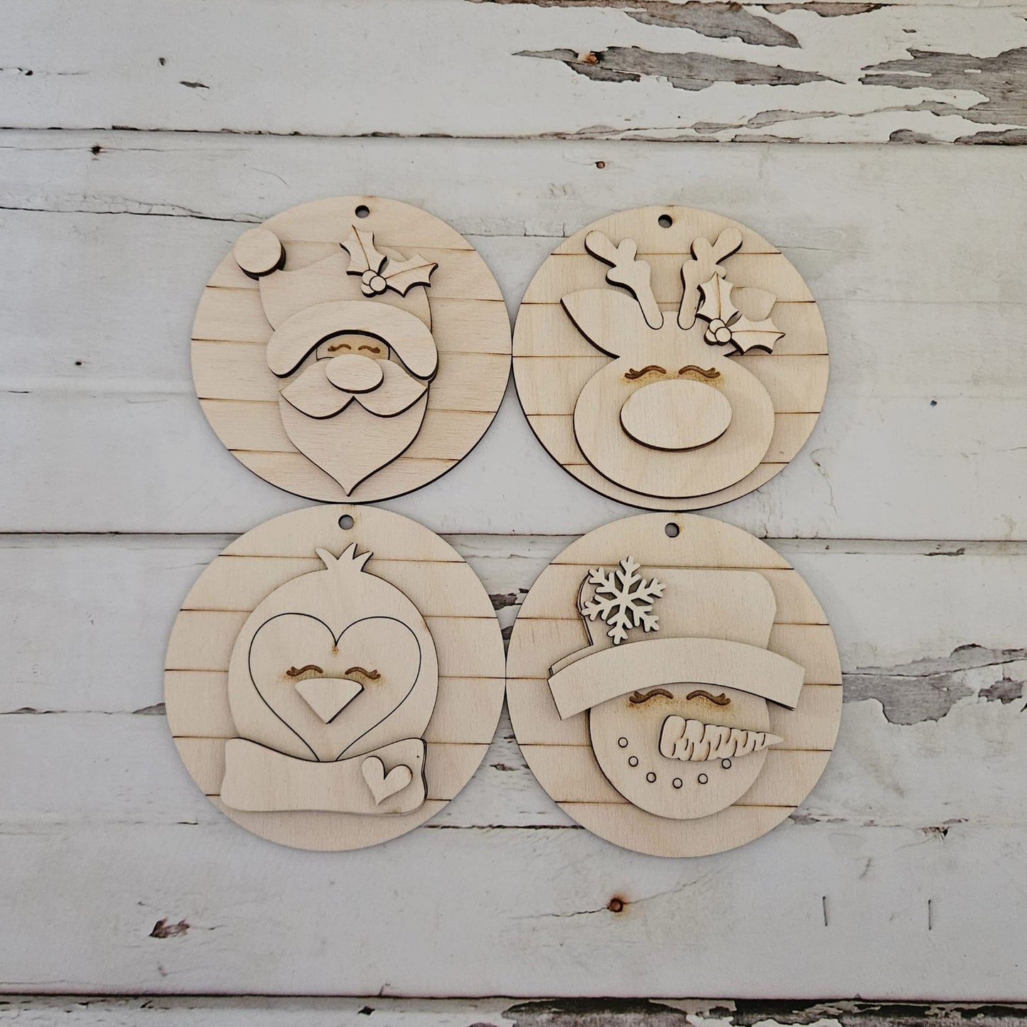 Wooden Christmas Ornament Coloring Kit, DIY Craft, Kids Activity