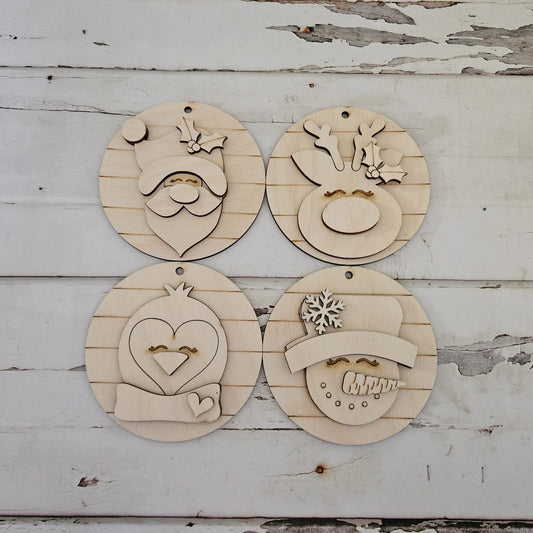 Wooden Christmas Ornament Coloring Kit, DIY Craft, Kids Activity