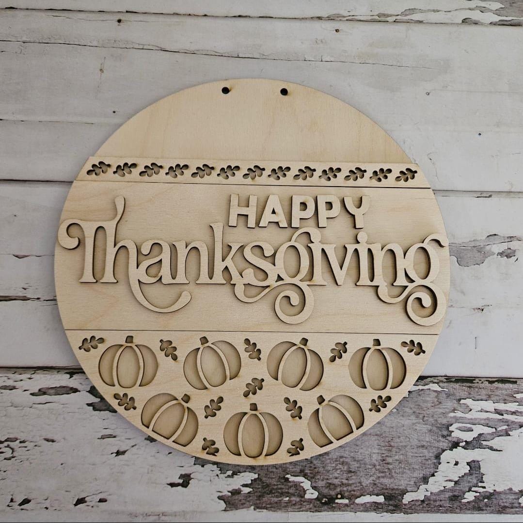 Thanksgiving door hanger diy wood blank - Fall wood blanks - Turkey door hanger - Make your own soor sign - DIY door sign - DIY door decor - LaserOnTheHill