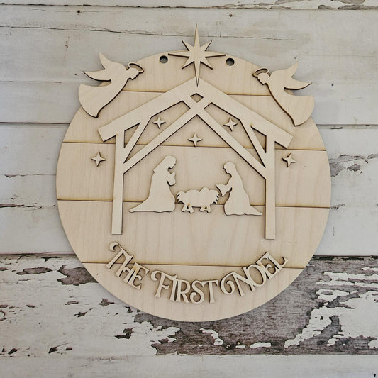 DIY Nativity Door Hanger Blank | Unfinished Wood Craft Kit