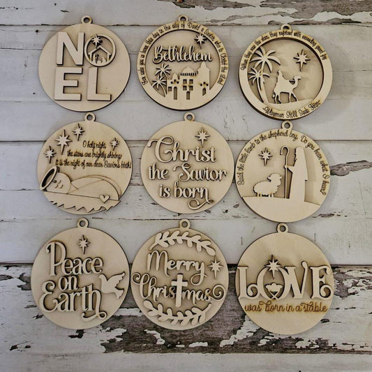 DIY Wood Christmas Ornament Coloring Kit, Kids Craft Set