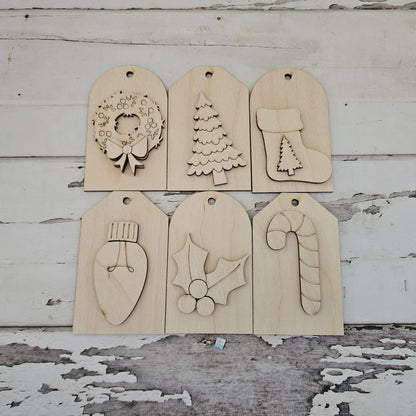 Wooden Christmas Ornament DIY Kit, Kids Unpainted Craft