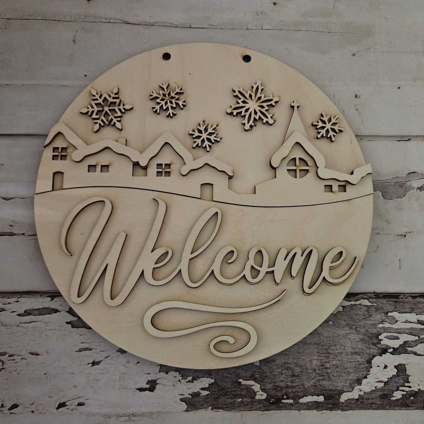 Winter door hanger blank | Winter blank door hanger | DIY Christmas Door Hanger Kit | Christmas | Snowman | Santa | DIY | Door Hanger - LaserOnTheHill