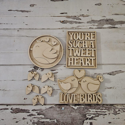 Valentine's Day Tiered Tray Decor DIY Kit, 3D Wood Craft