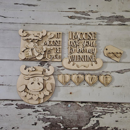 Valentine's Day Tiered Tray Decor DIY Blank, Wood Craft Kit