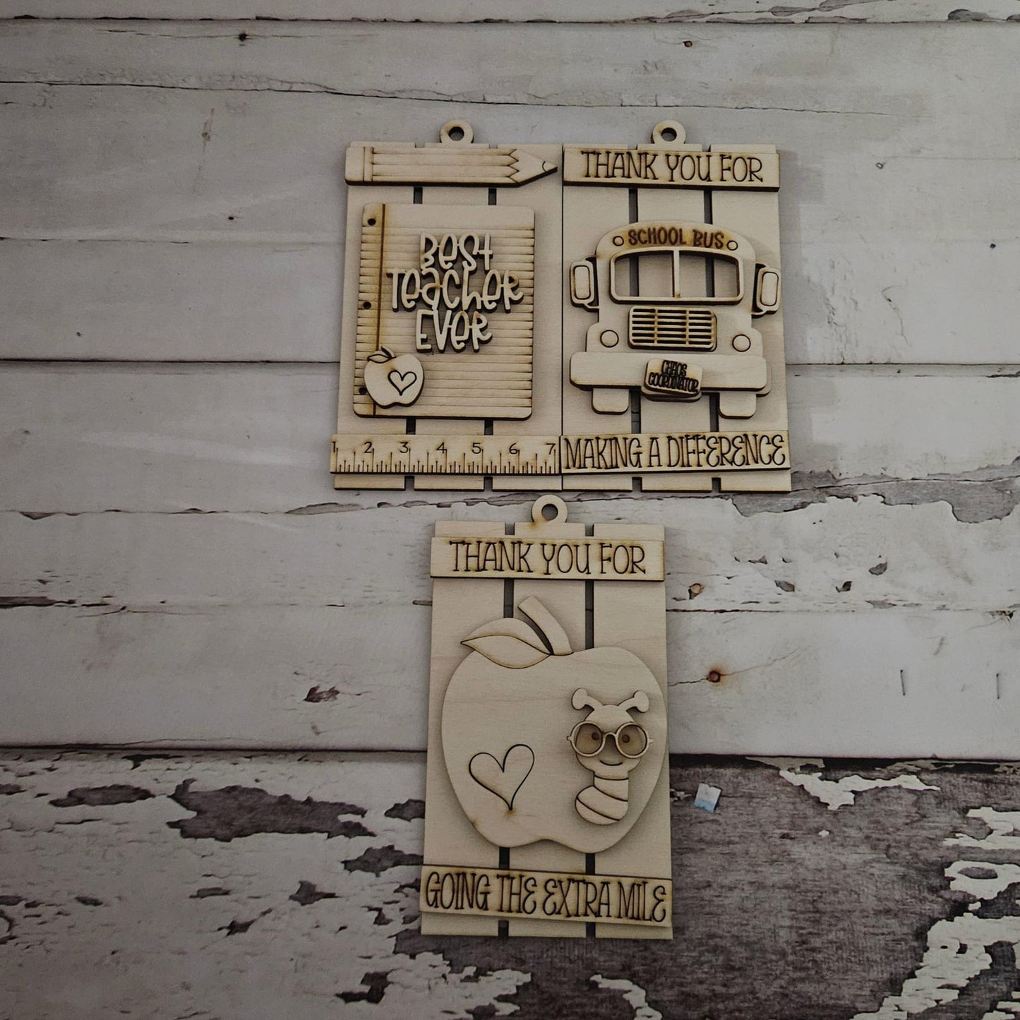 DIY Wooden Teacher Ornament Kit, Kids Craft, Gift Card Holder