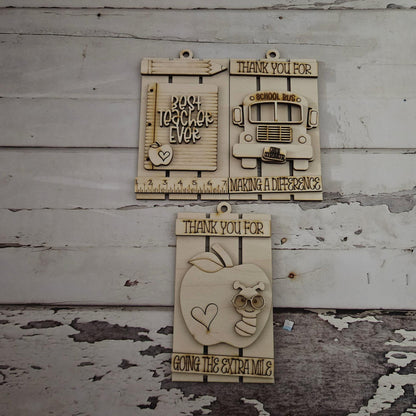 DIY Wooden Teacher Ornament Kit, Kids Craft, Gift Card Holder