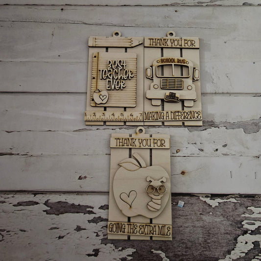 DIY Wooden Teacher Ornament Kit, Kids Craft, Gift Card Holder
