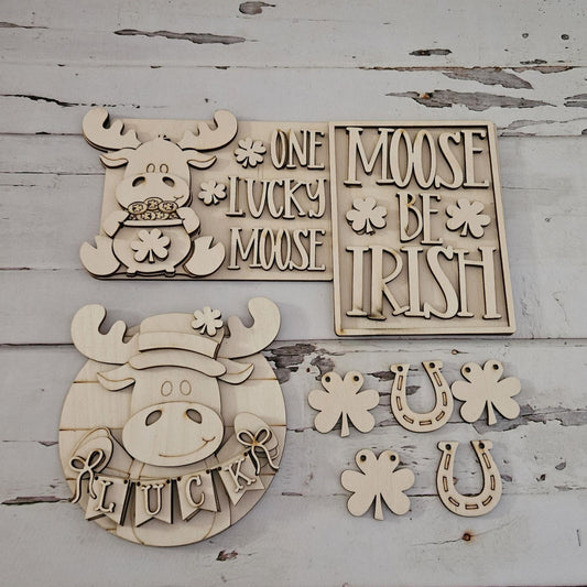 St Patrick's day tiered tray decor diy blank, Tiered Tray Decor blank, Wood Craft Kit, Do It Yourself, DIY Craft Kit, leprechaun Decor DIY
