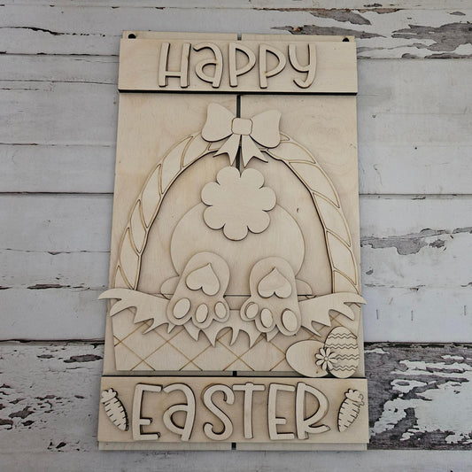 DIY Easter Bunny Door Hanger Kit – Unfinished Wood Sign