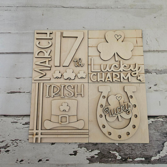 DIY St Patrick's Day Birch Wood Sign Blanks – Tiered Tray Decor