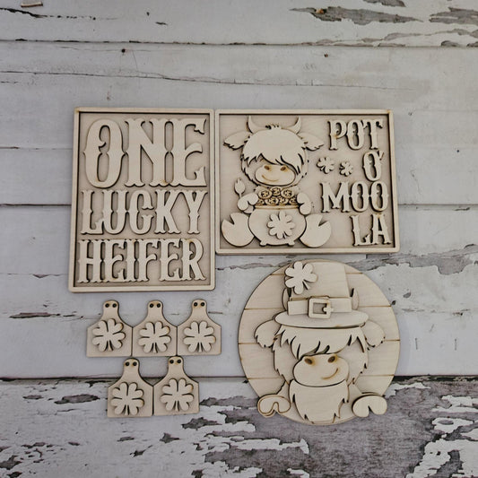 St Patrick's day tiered tray decor diy blank, Tiered Tray Decor blank, Wood Craft Kit, Do It Yourself, DIY Craft Kit, leprechaun Decor DIY