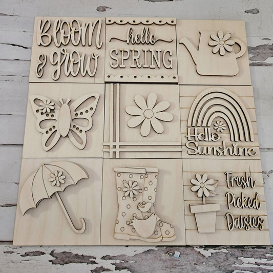 DIY Easter Interchangeable Birch Signs - Spring Tiered Tray Decor