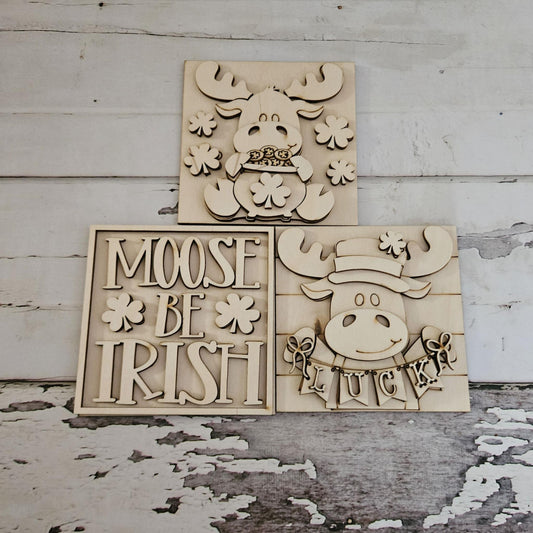 St Patrick's day interchangeable signs - St Patrick's day diy decor - St Patrick's day wood blanks - DIY tiered tray decor - LaserOnTheHill