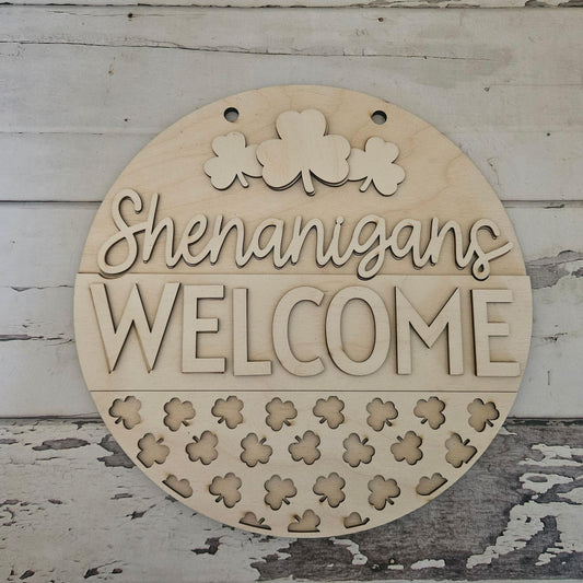 DIY St Patrick's Day Door Hanger - Unpainted Wood Craft