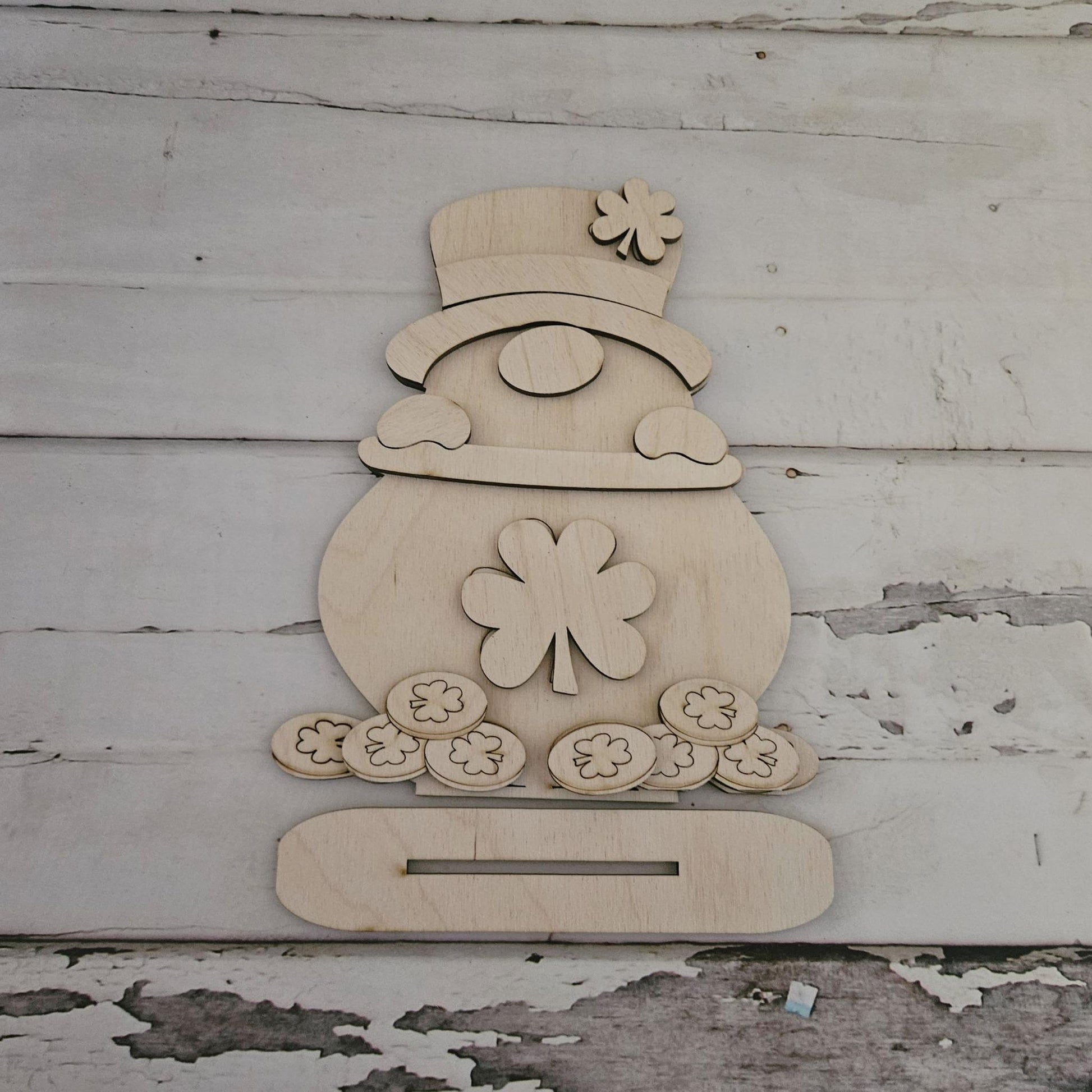 DIY St Patrick's day shelf sitter - DIY Saint Patrick's Day tiered tray decor - Make your own St Patrick's day decor - DIY Saint Patrick - LaserOnTheHill