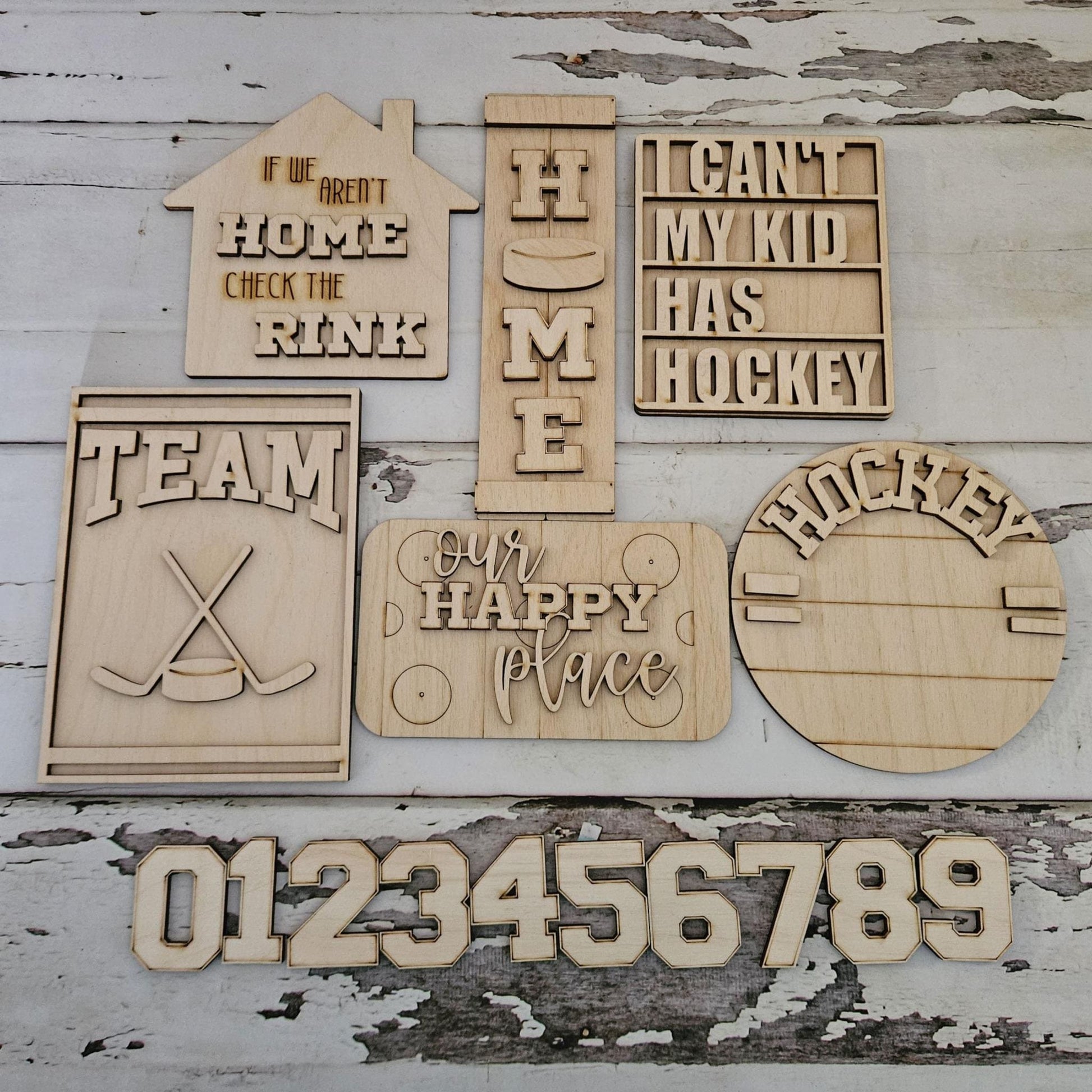 DIY Hockey tiered tray wood blank - DIY hockey home decor - Sports tiered tray - Make your own tiered tray decor - DIY hockey signs
