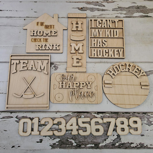 DIY Hockey tiered tray wood blank - DIY hockey home decor - Sports tiered tray - Make your own tiered tray decor - DIY hockey signs
