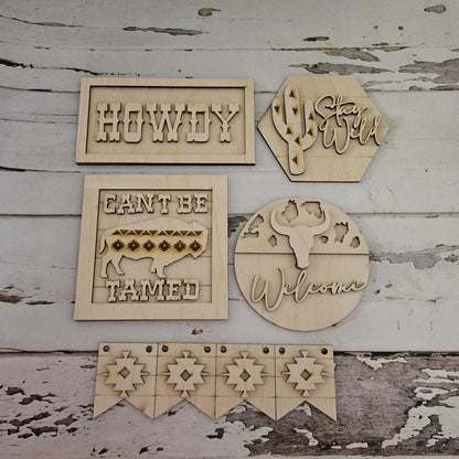 DIY western tiered tray decor - DIY Aztec home decor - DIY tiered tray - diy western home decor - Make your own tiered tray - Diy decor