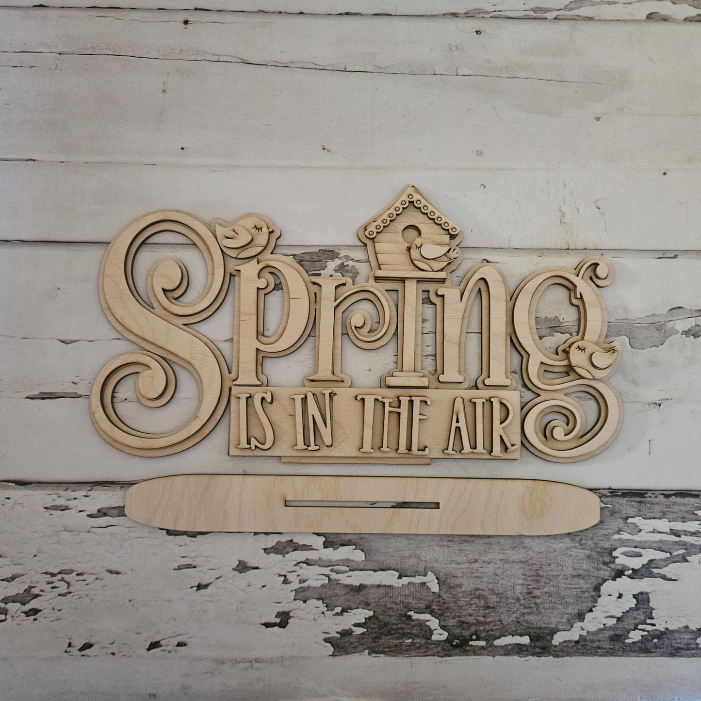 Spring Gnome Shelf Sitter Wood Blank DIY Kit, Easter Tiered Tray Decor