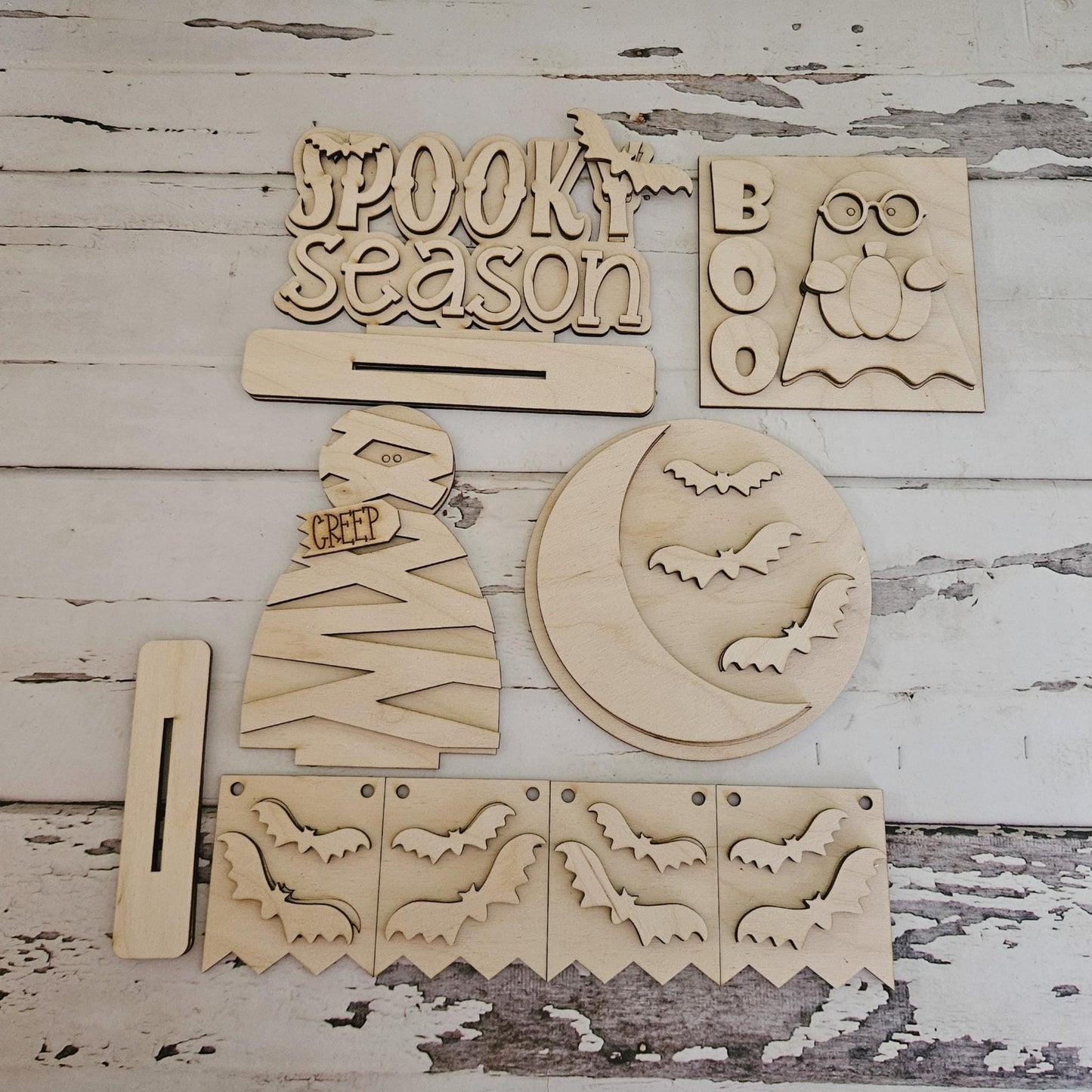 Halloween tiered tray decor bundle, Halloween tiered tray blanks, Fall decor blanks, Halloween DIY decor