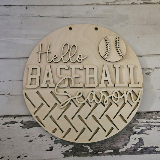 DIY Baseball Door Hanger - Unfinished Wood Craft Kit