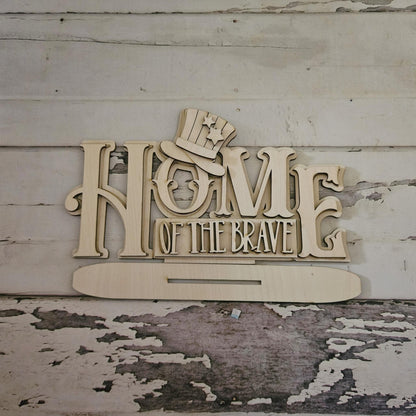 4th of July Gnome Shelf Sitter Wood Blank DIY Kit