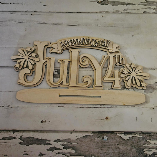 4th of July Gnome Wood Shelf Sitter DIY Kit