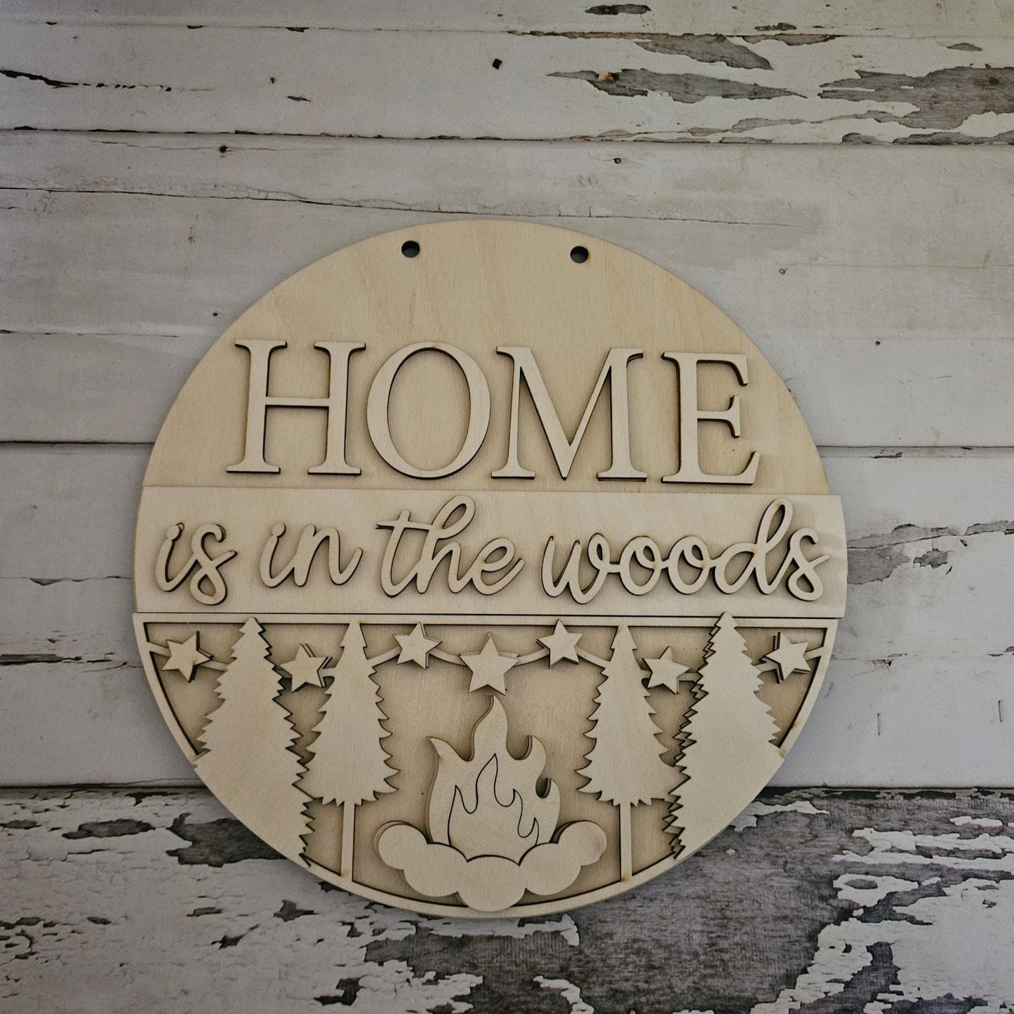 DIY Camping Door Hanger – Unfinished Wood Round Sign