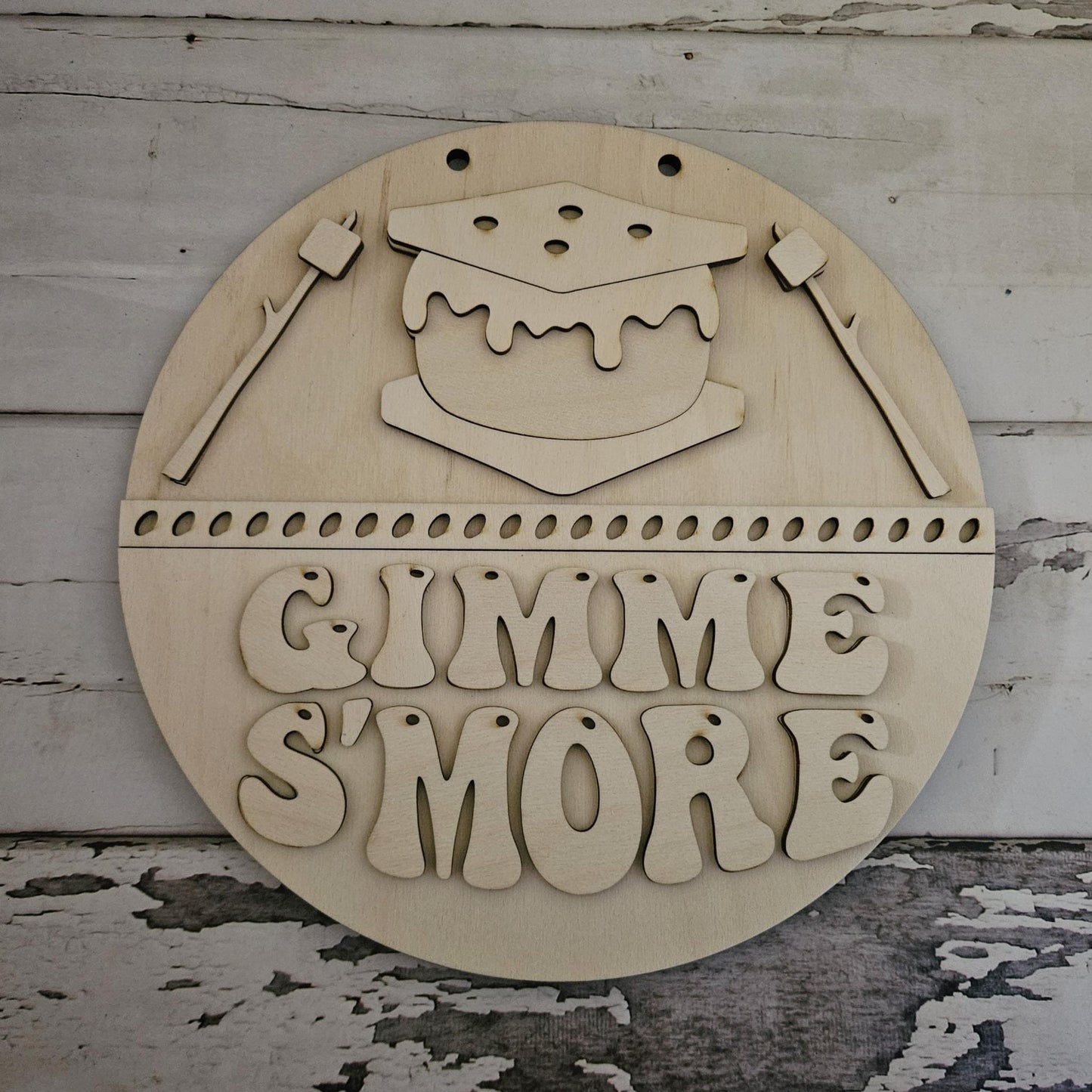 DIY Camping Door Hanger - S'more Sign, Wood Blank