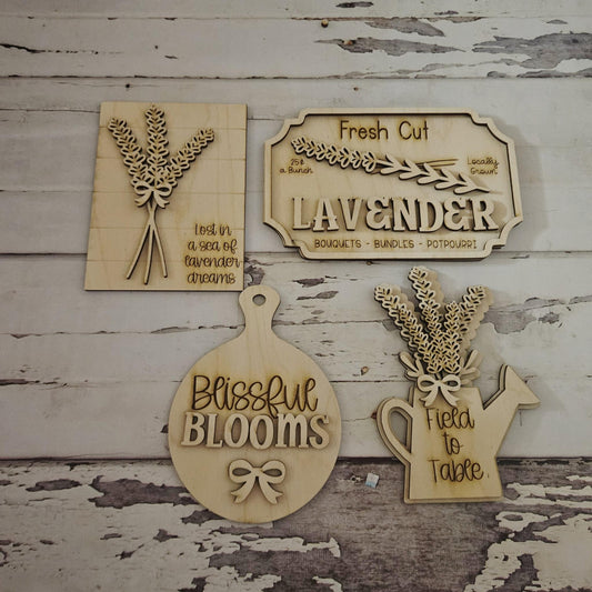 DIY Lavender tiered tray wood blank - DIY flowers tiered tray blanks - DIY Lavender home decor - make your own flower home decor