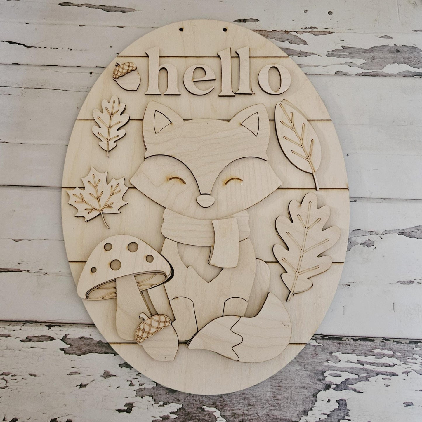 DIY Fall Wood Door Hanger Blank – Fox & Leaves Wreath