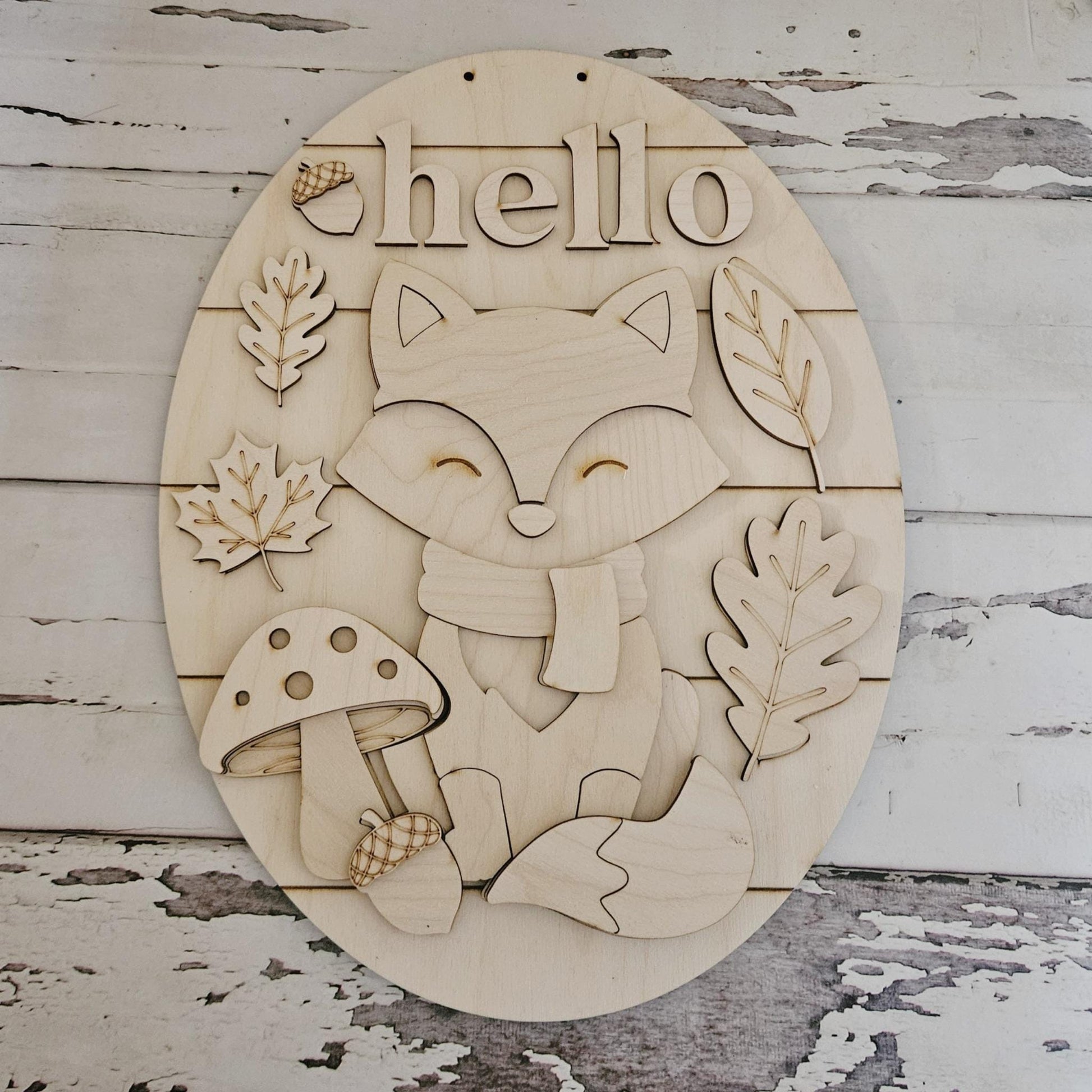 DIY Fall Wood Door Hanger Blank – Fox & Leaves Wreath
