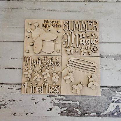 DIY Summer Tiered Tray Signs – Unfinished Birch Wood Decor