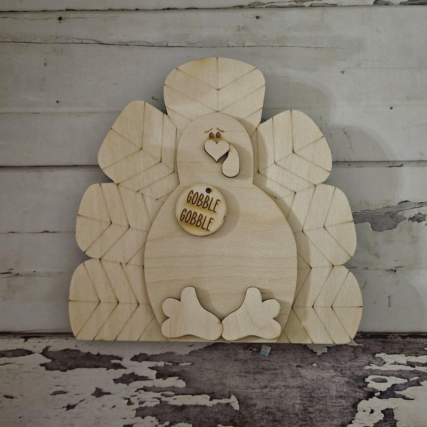 Fall Turkey Shelf Sitter Wood Blank | DIY Tiered Tray Decor