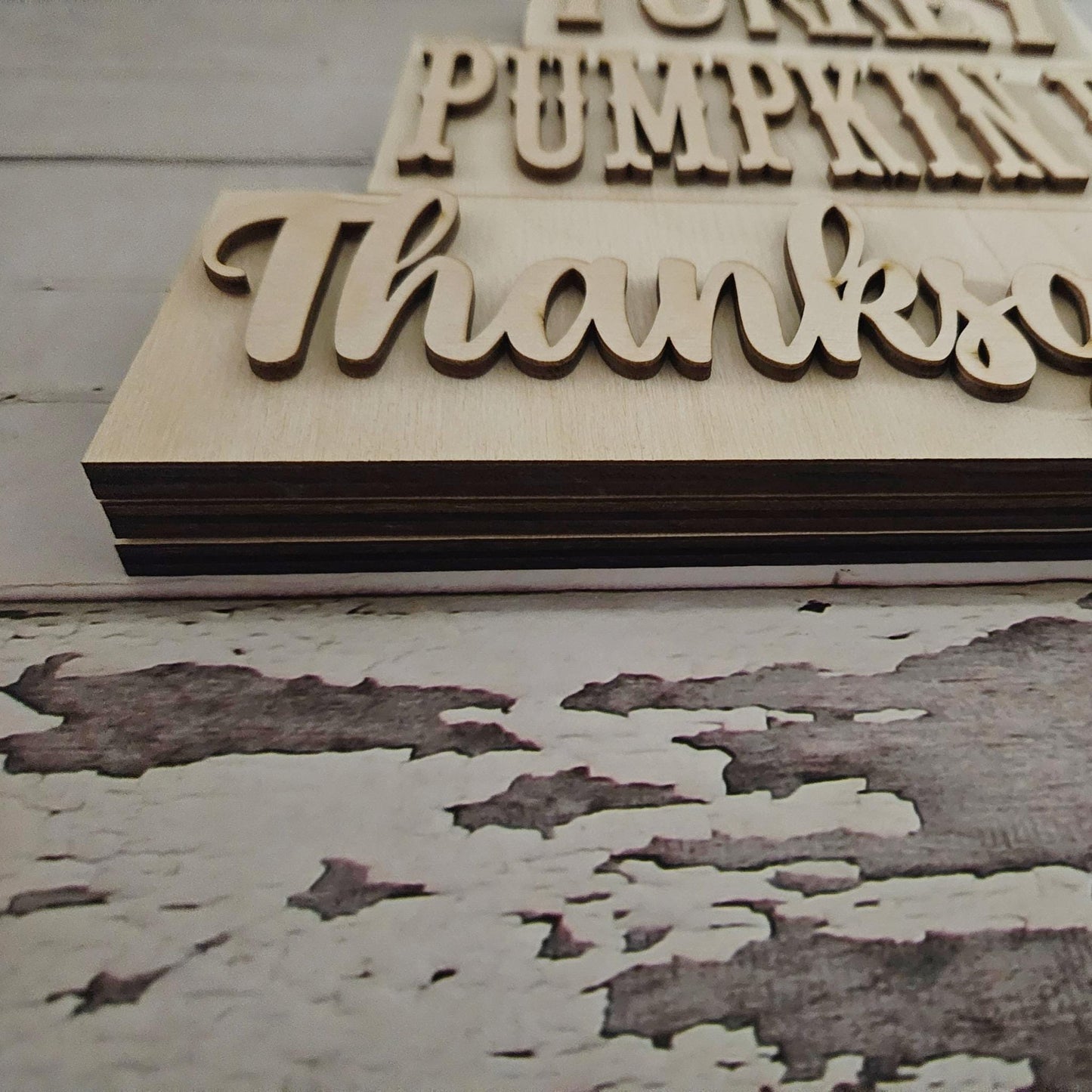 DIY Fall Pumpkin Tiered Tray Decor | Unpainted Wood Shelf Sitter