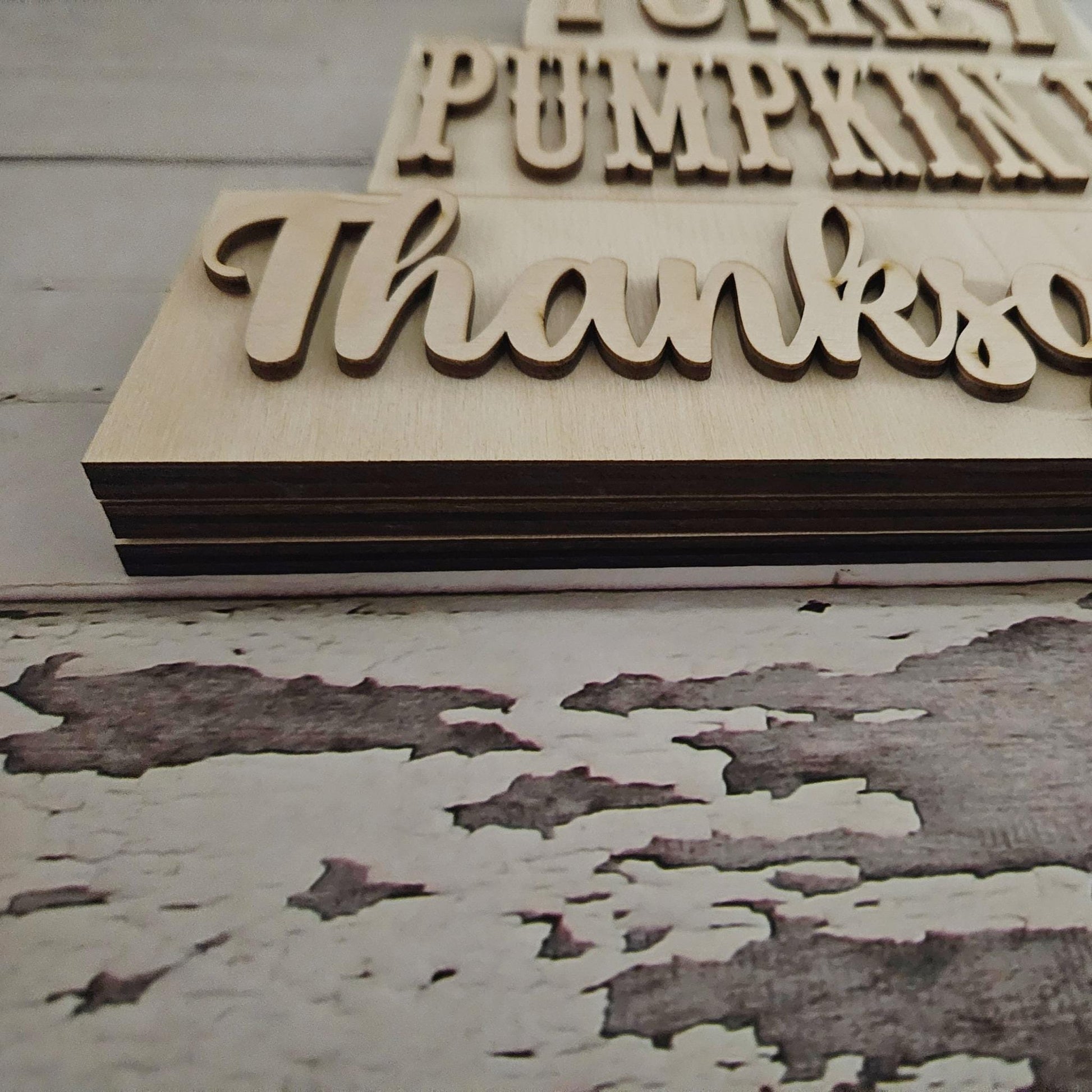 DIY Fall Pumpkin Tiered Tray Decor | Unpainted Wood Shelf Sitter