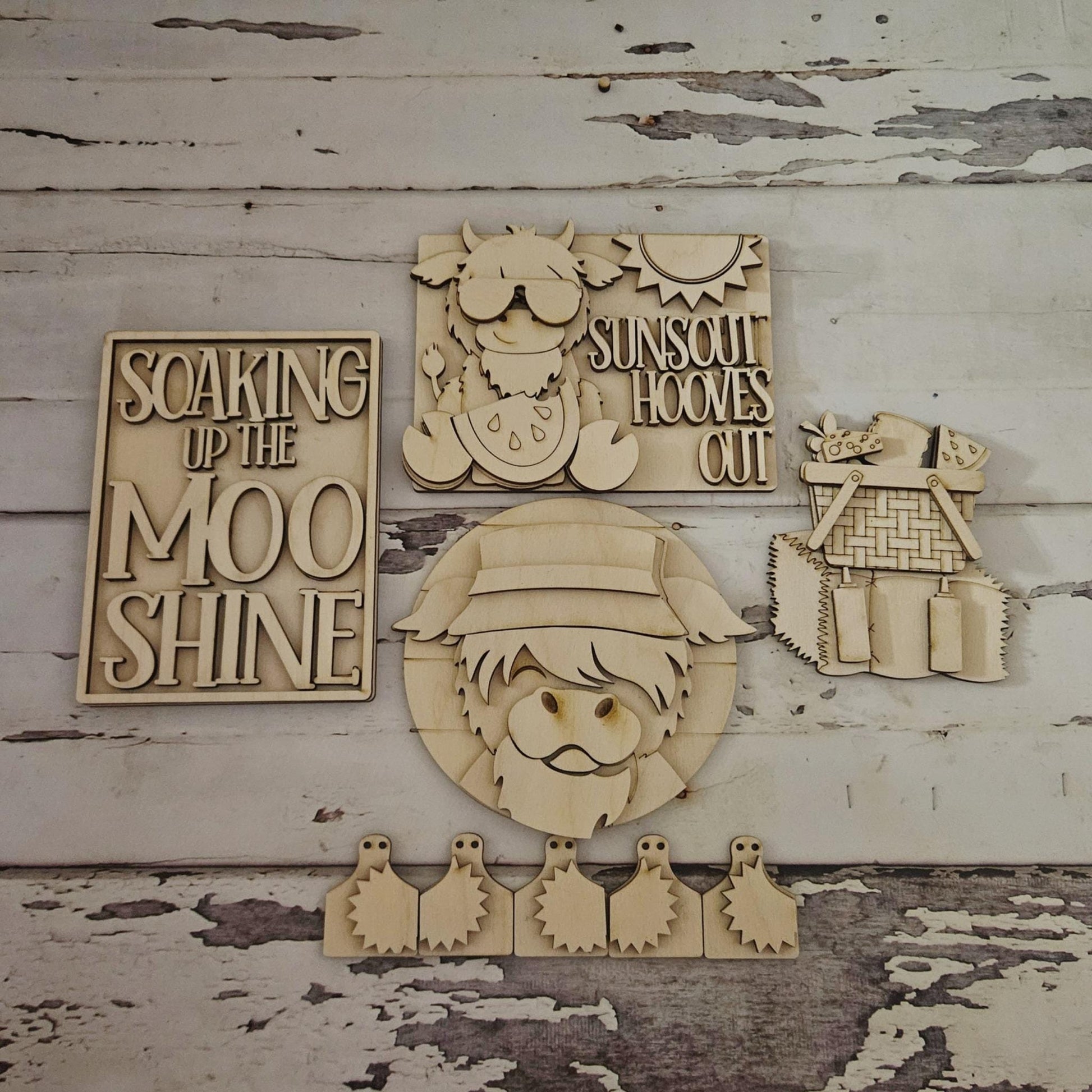DIY Summer Tiered Tray Decor – Make your own Highland cow decor
