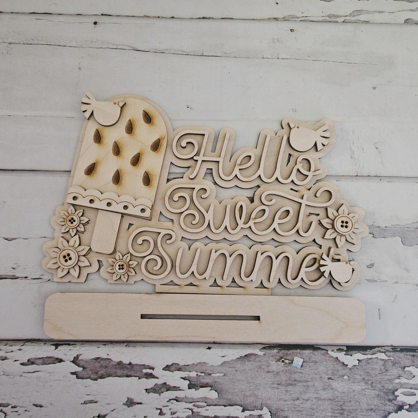 DIY Watermelon Tiered Tray Decor, Summer Shelf Sitter Wood Blank