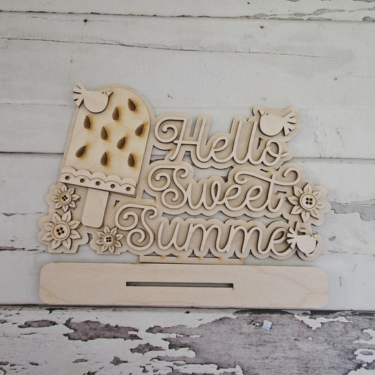 DIY Watermelon Tiered Tray Decor, Summer Shelf Sitter Wood Blank