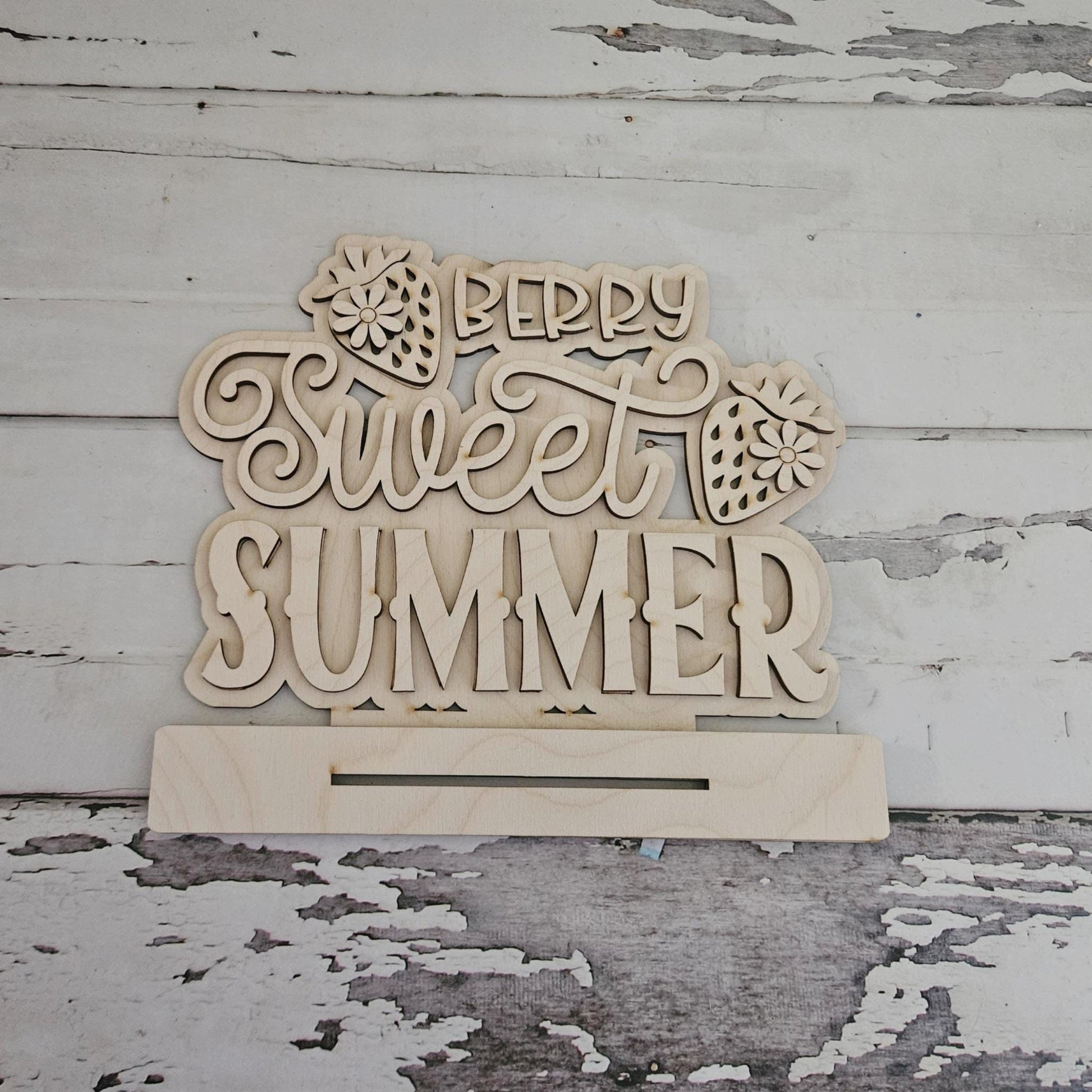 DIY Summer Shelf Sitter Decor, Unpainted Wood Blank