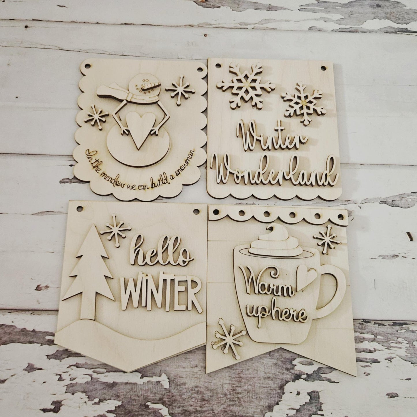 Christmas Tiered Tray Decor Blank, DIY Wood Craft Kit