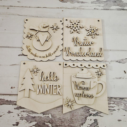 Christmas Tiered Tray Decor Blank, DIY Wood Craft Kit