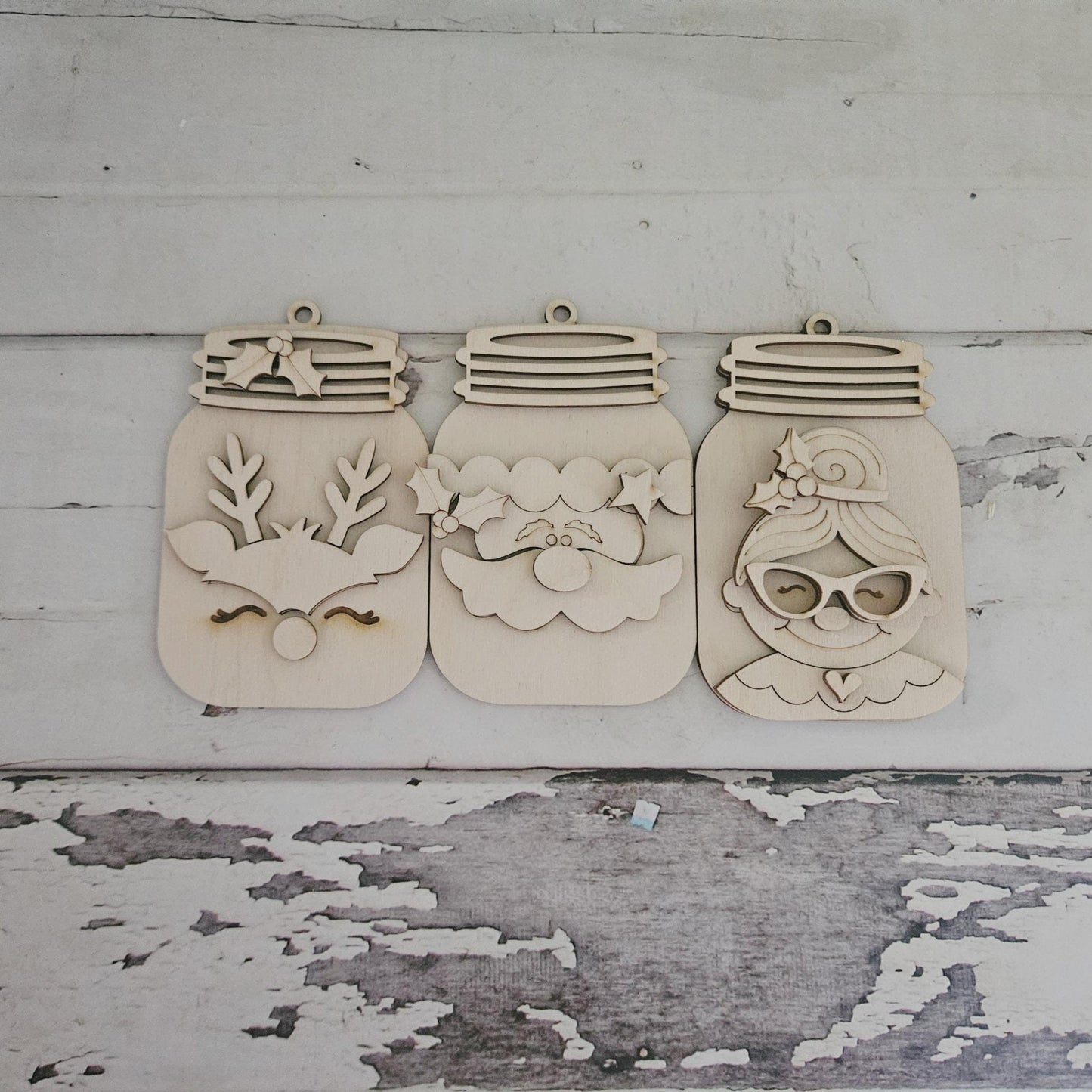 DIY Christmas Ornament Coloring Kit, Wooden Unfinished Ornaments