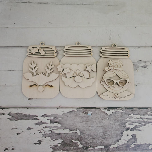 DIY Christmas Ornament Coloring Kit, Wooden Unfinished Ornaments