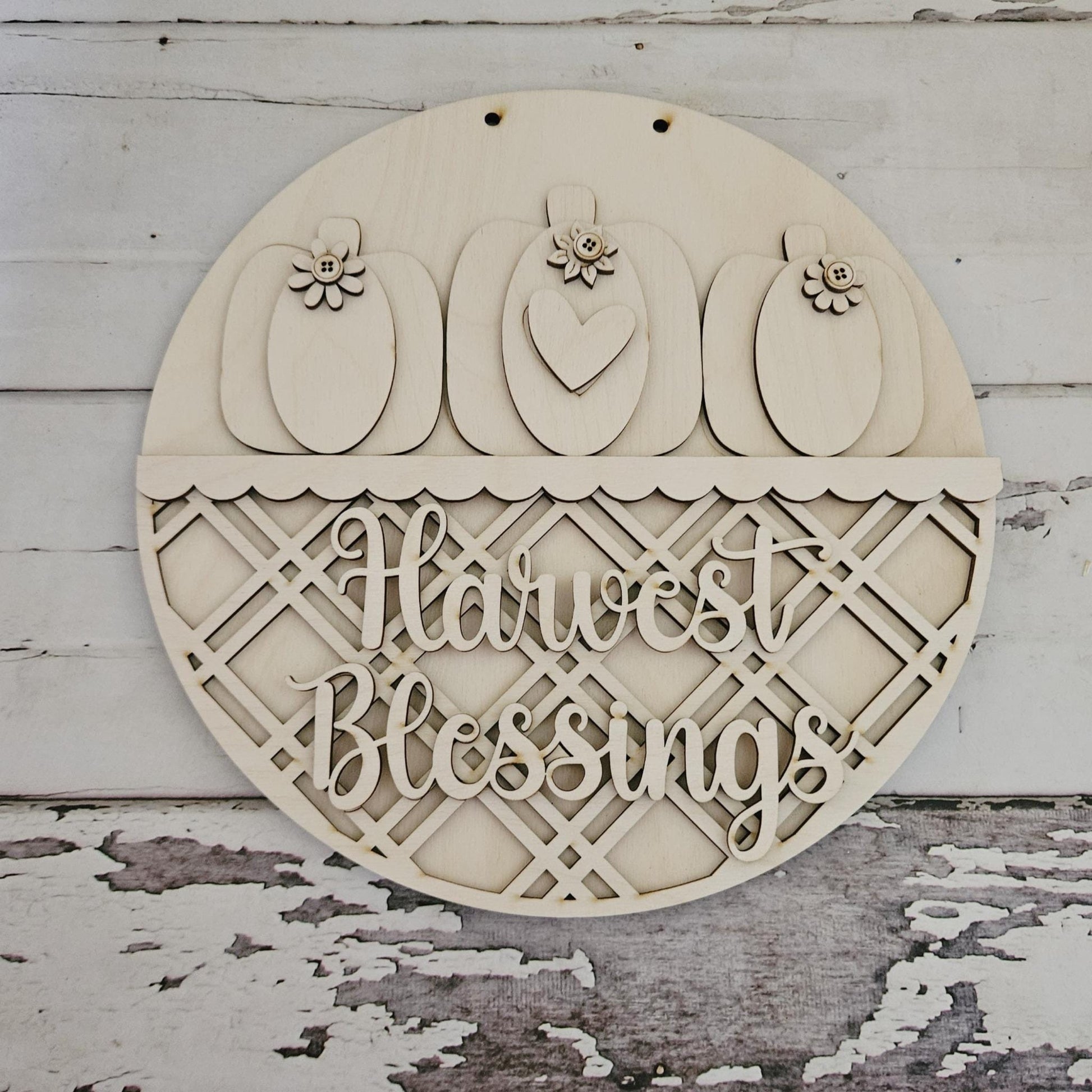 DIY Fall Pumpkin Door Hanger Blank – Unfinished Wood Wreath