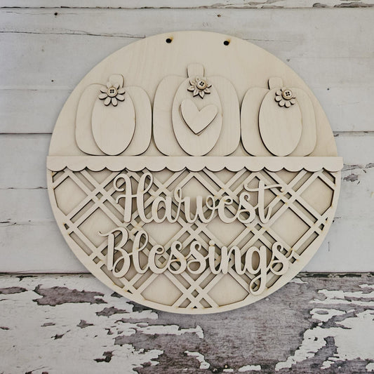 DIY Fall Pumpkin Door Hanger Blank – Unfinished Wood Wreath