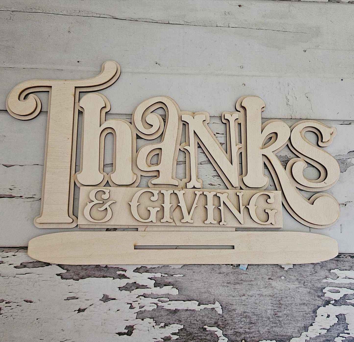 Thanksgiving Wood Shelf Sitter - DIY Fall Home Decor Kit