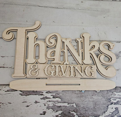 Thanksgiving Wood Shelf Sitter - DIY Fall Home Decor Kit