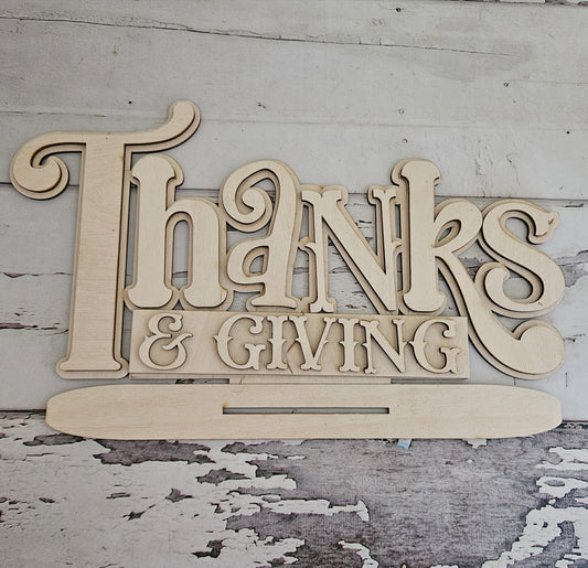 Thanksgiving Wood Shelf Sitter - DIY Fall Home Decor Kit